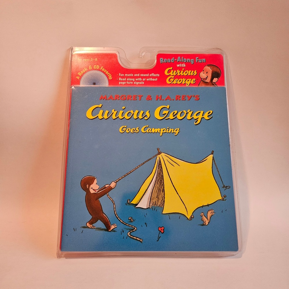 Curious George Goes Camping Book and CD Read-Along Fun Margret H.A. Rey NEW
